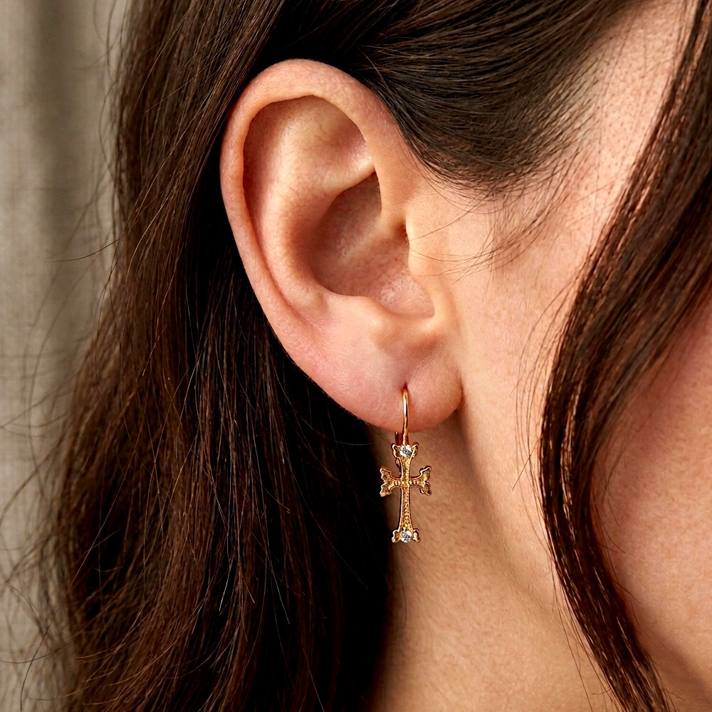 Earrings Stud “Cross”