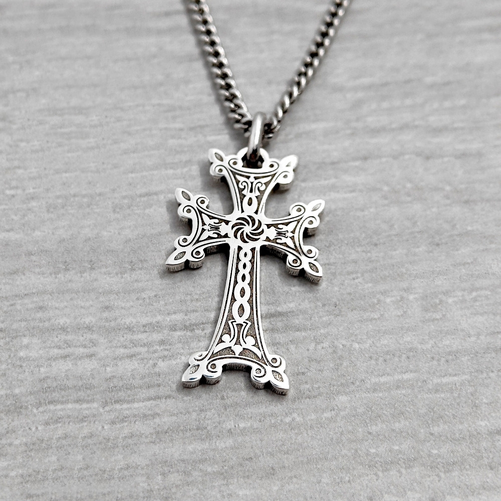 Men's “Armenian Cross” Chain Necklace - Medium
