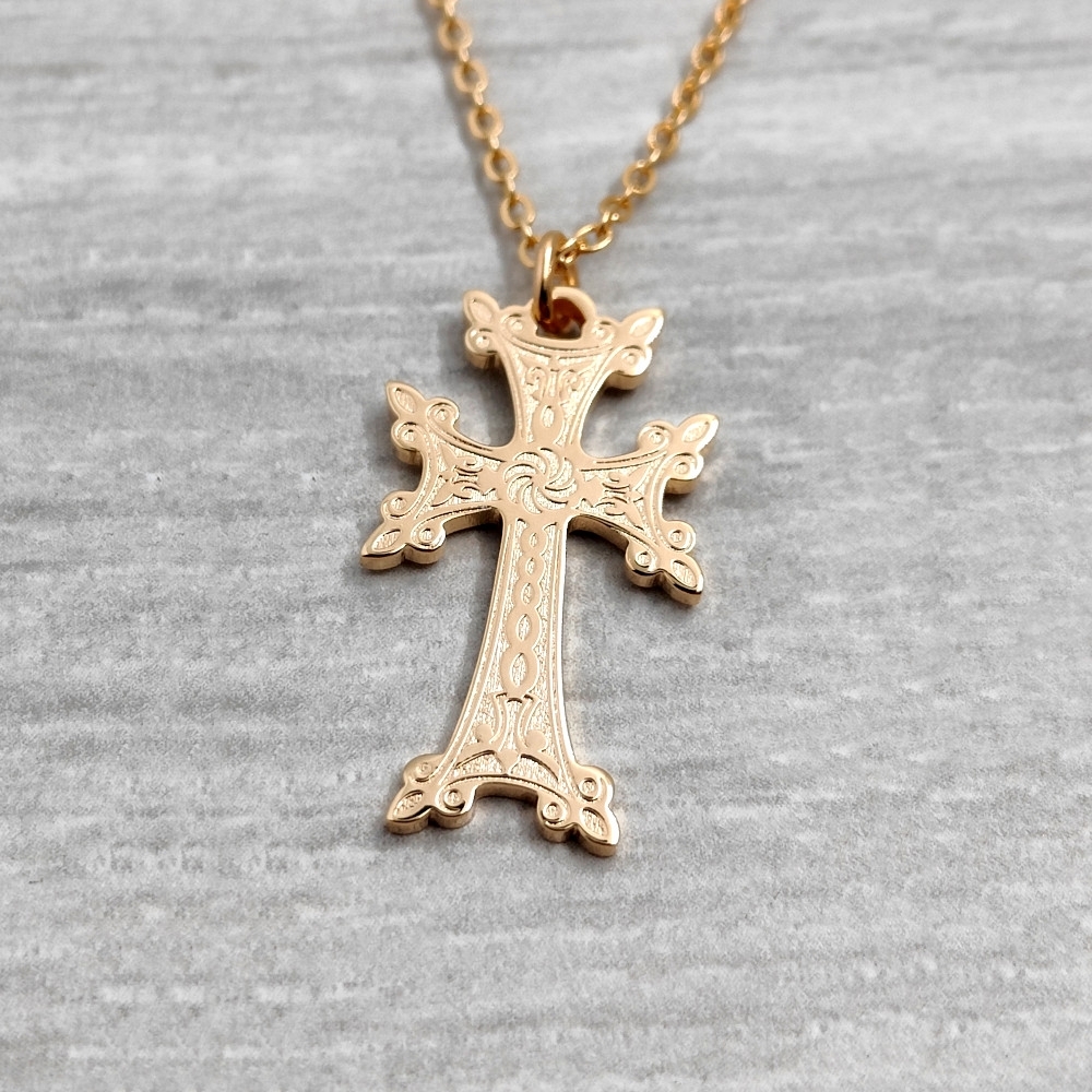 Women's “Armenian Cross” Chain Necklace - Medium