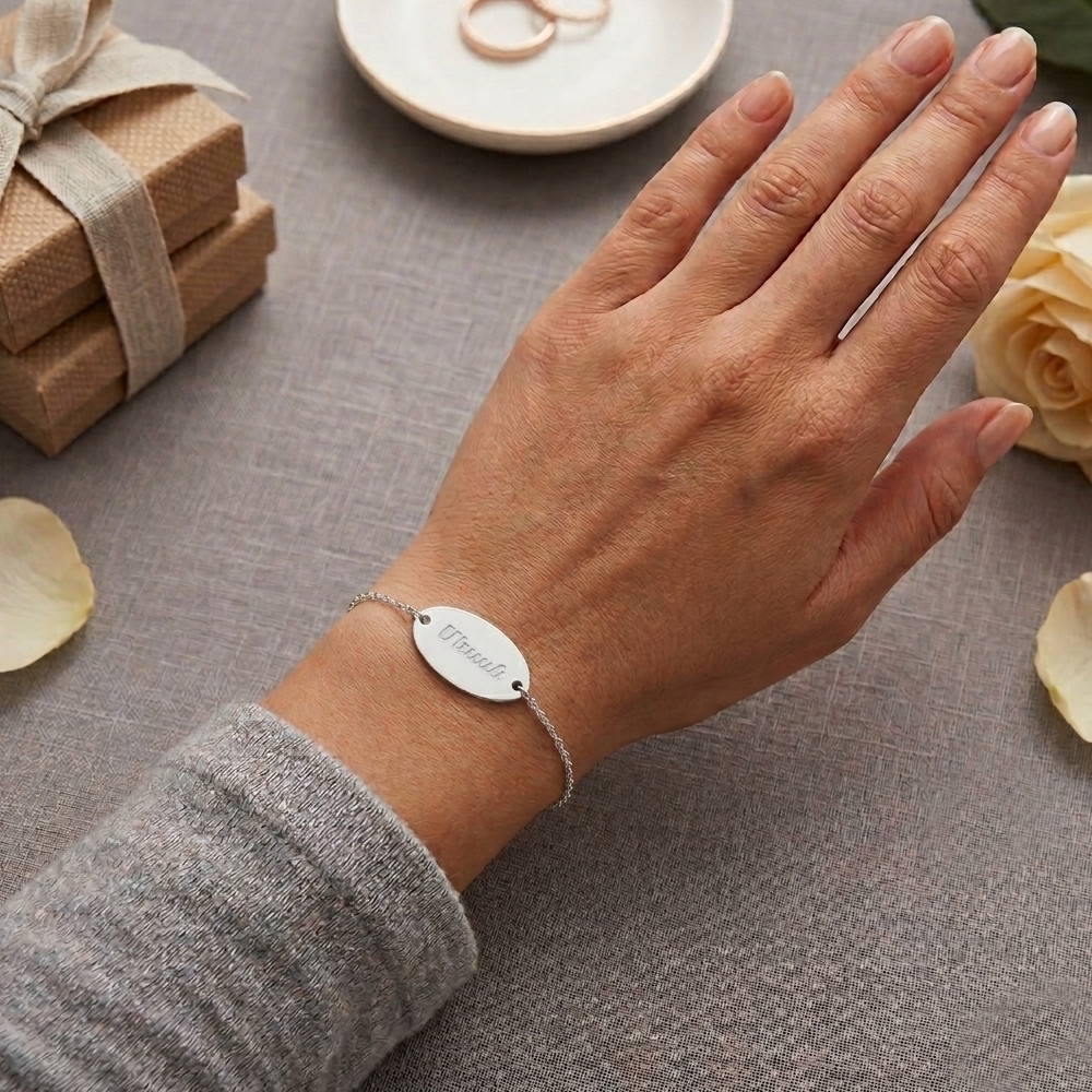 Ovale - 20 mm - Plaqué Argent  - Arménien Oriental 14cm