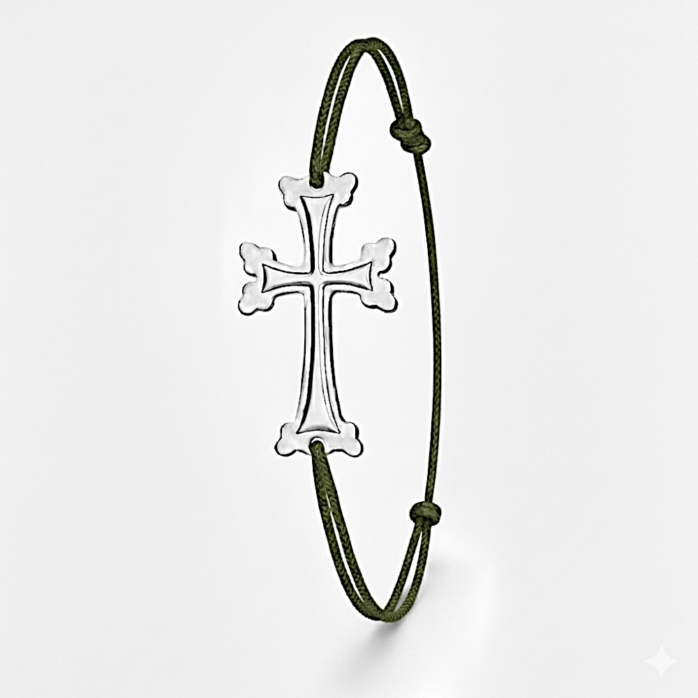 Plaqué Argent - kaki sans émail