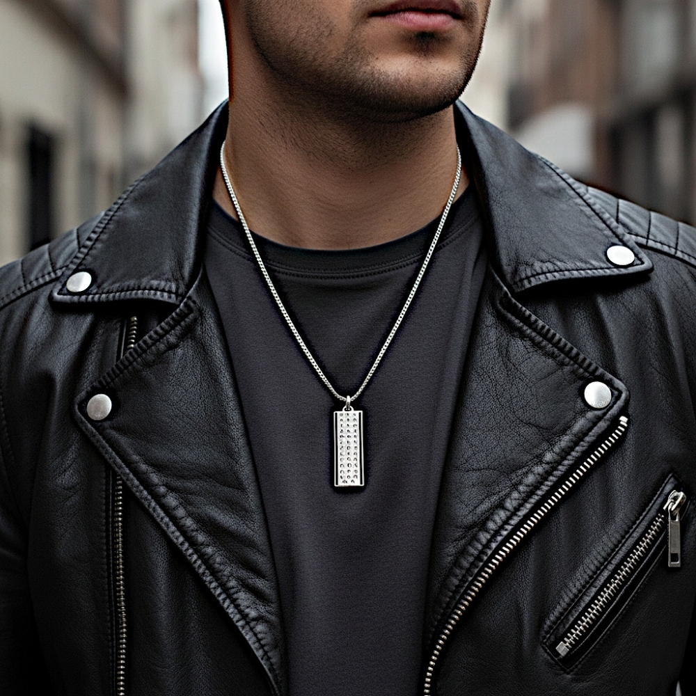 Plaqué Argent - Émail Noir