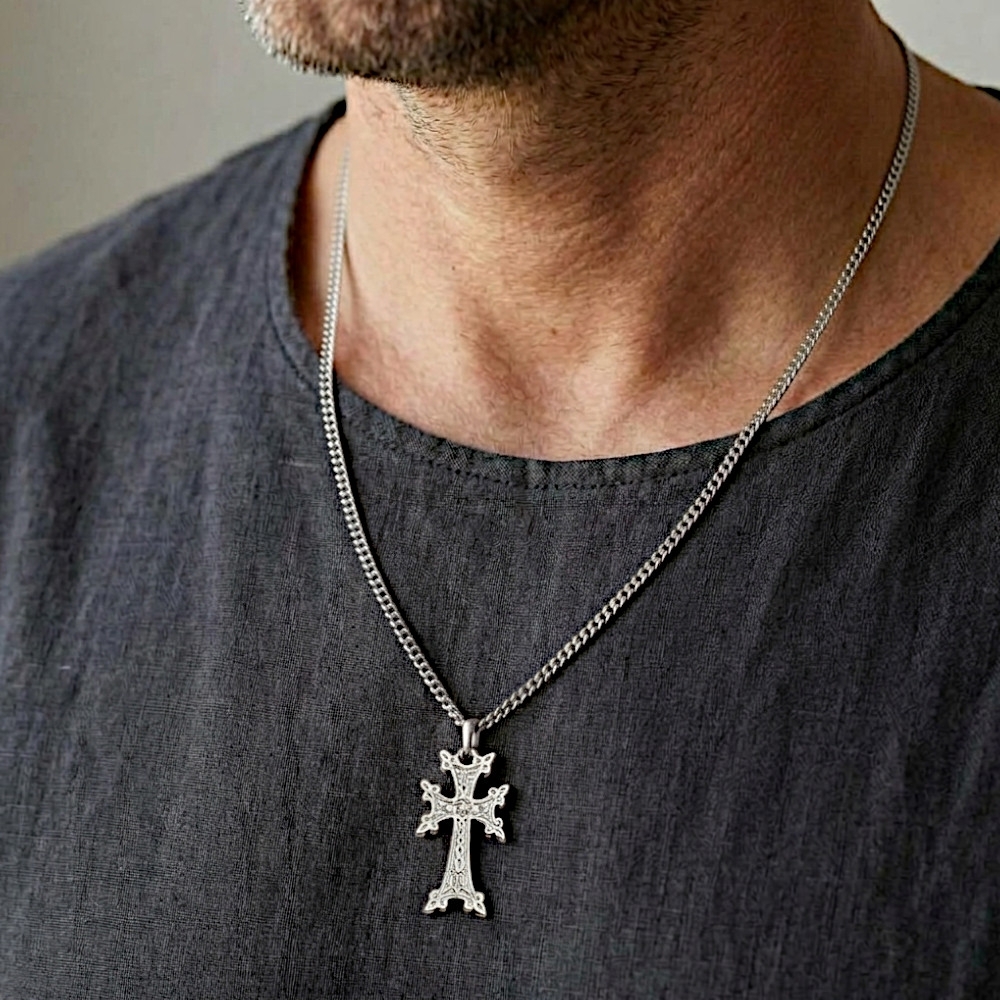 Croix  - 2.6 cm - Plaqué Argent 
