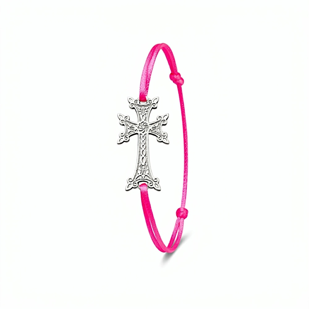Plaqué Argent - Enfant (6 - 13 ans) - Rose Fluo 