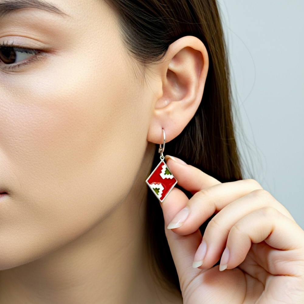 Plaqué Argent - Rouge