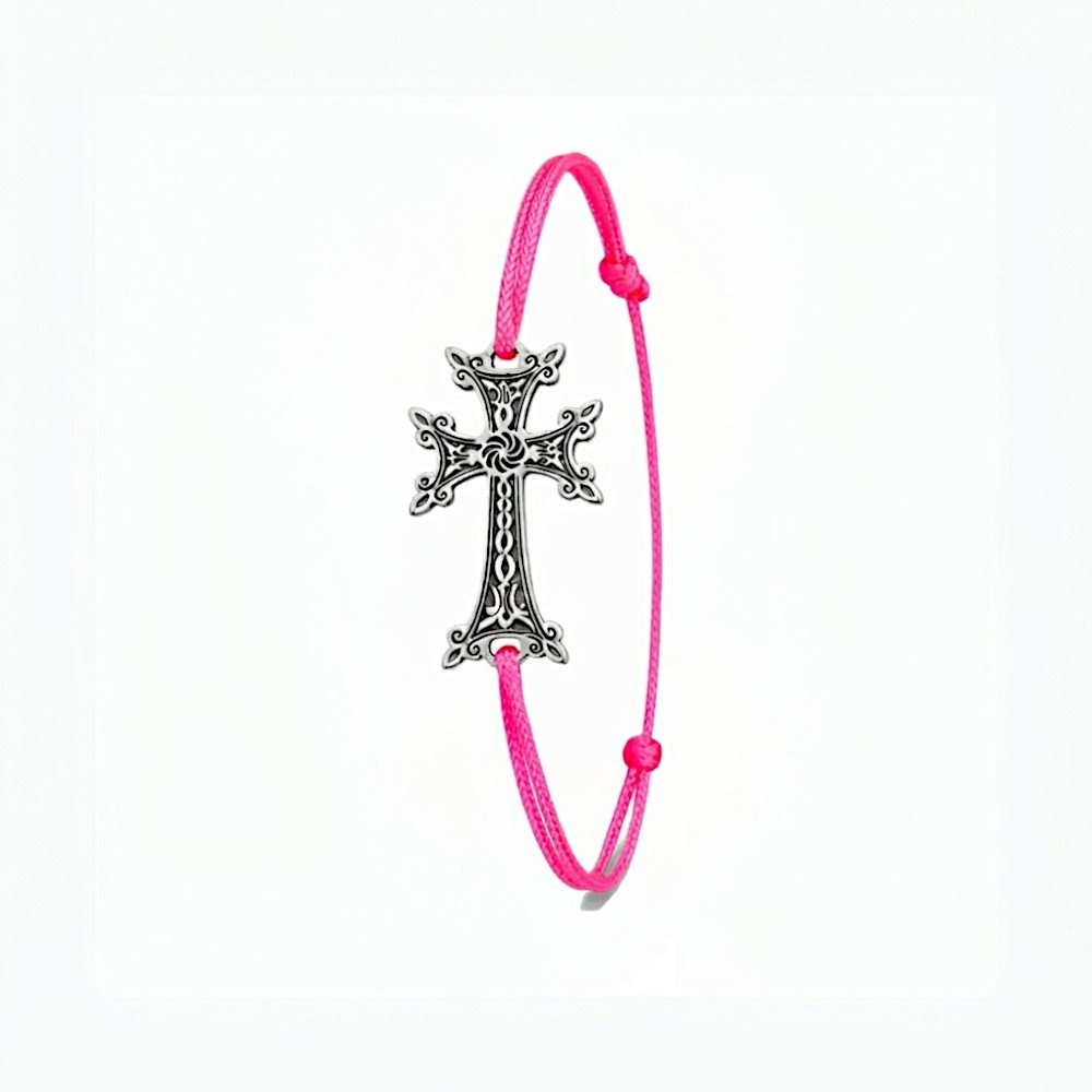 Plaqué Argent Vieilli - Adulte - Rose Fluo 