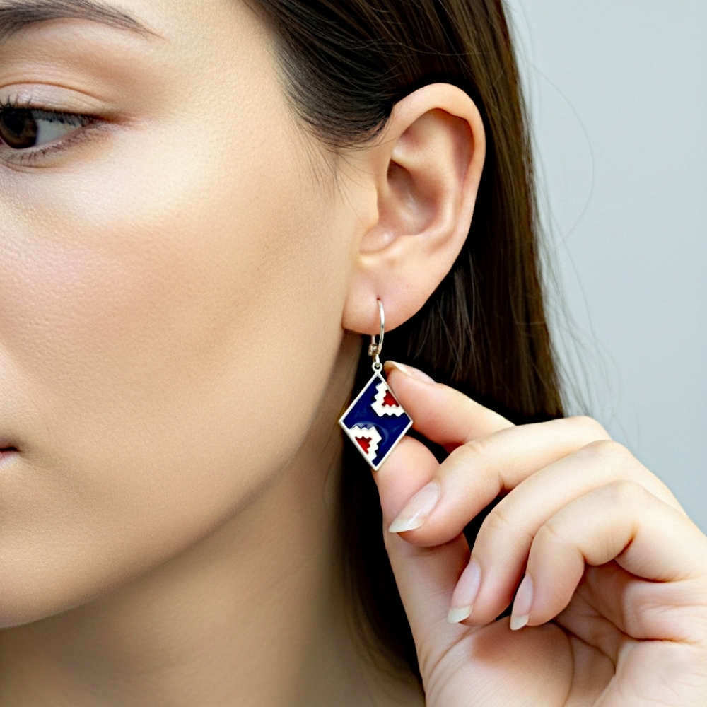 Plaqué Argent - Bleu