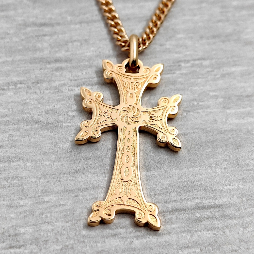 Croix - 3.4 cm - Plaqué Or 