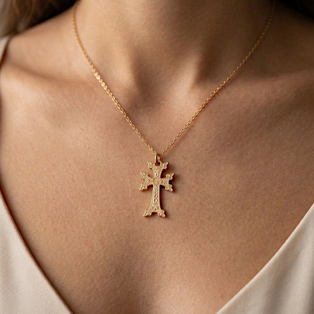 Croix  - 2.6 cm - Plaqué Or 