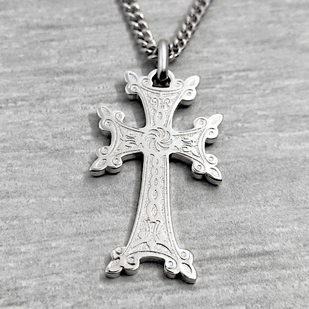 Croix - 3.4 cm - Plaqué Argent 