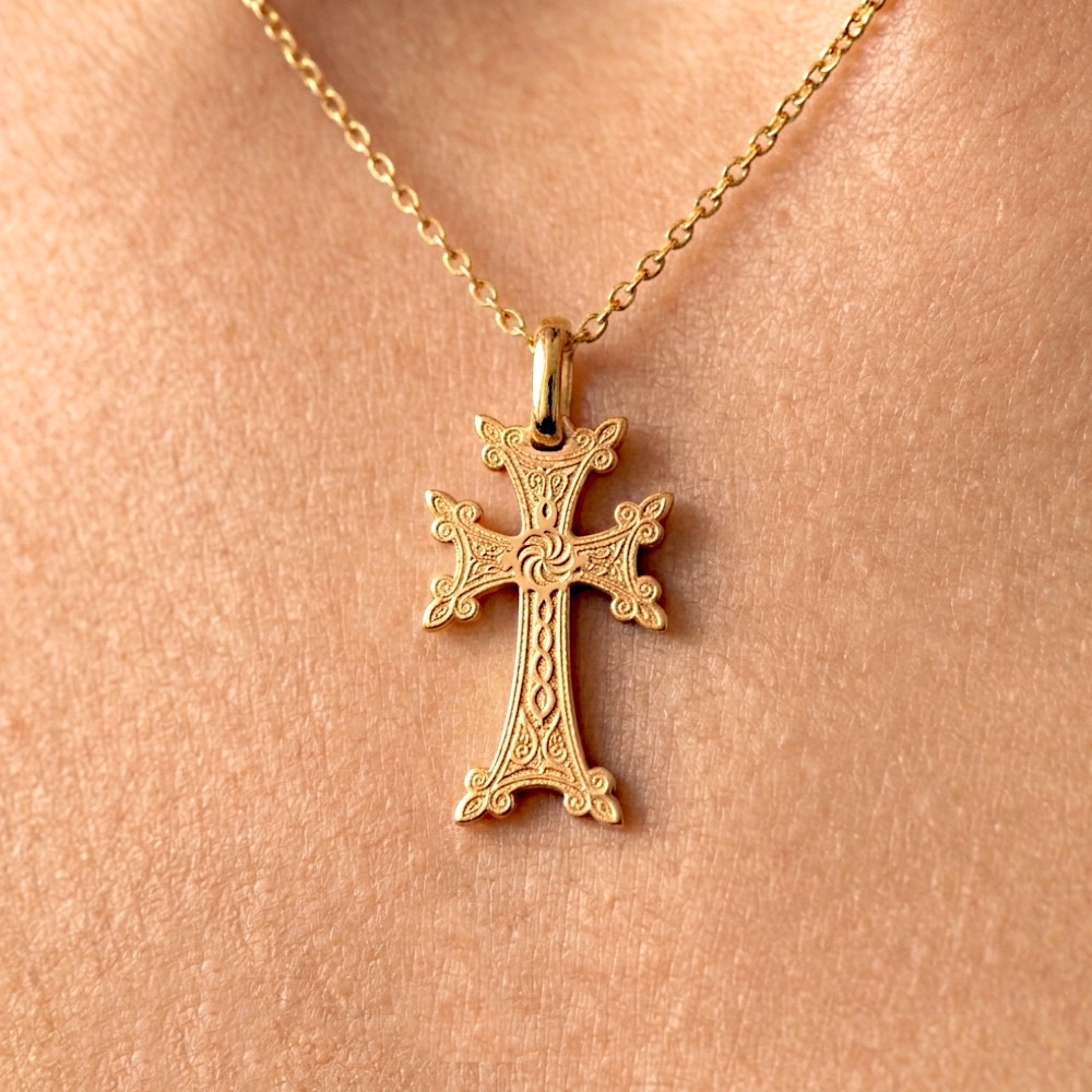 Croix  - 2.6 cm - Plaqué Or 