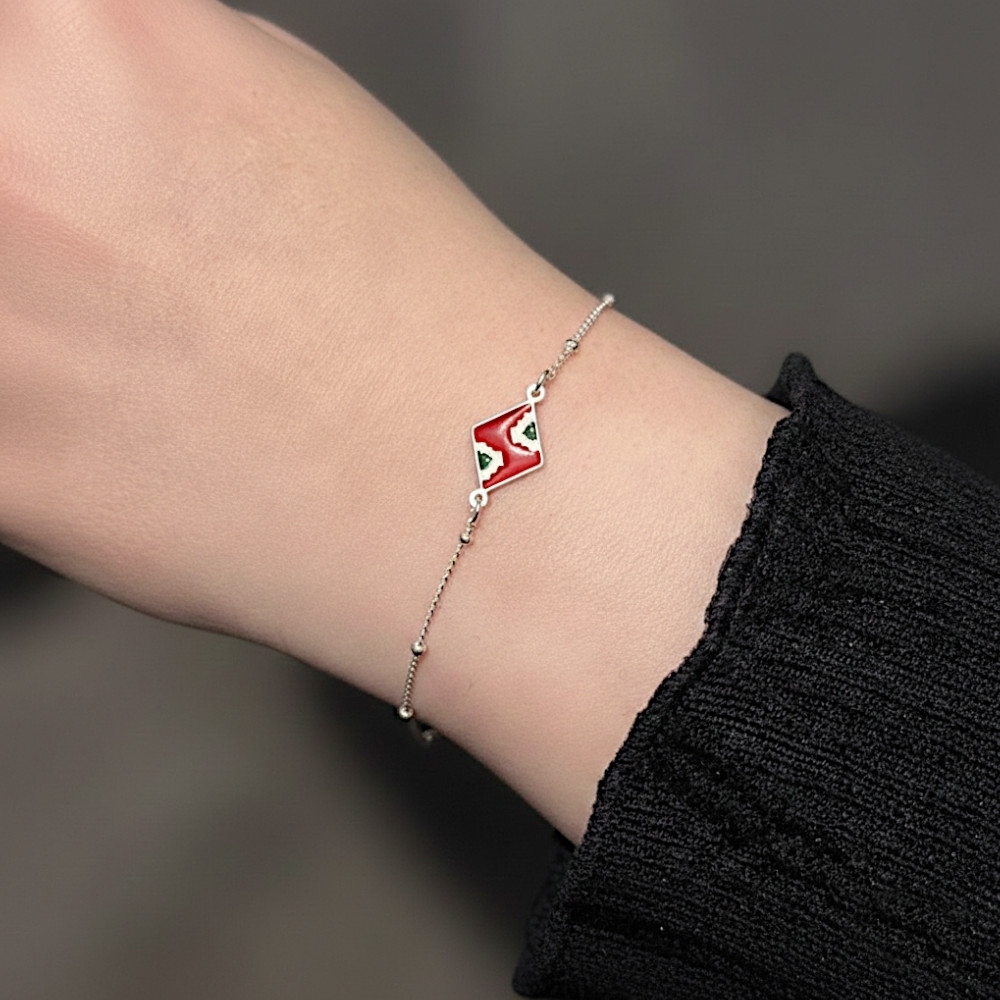 Plaqué Argent - Rouge - 14cm